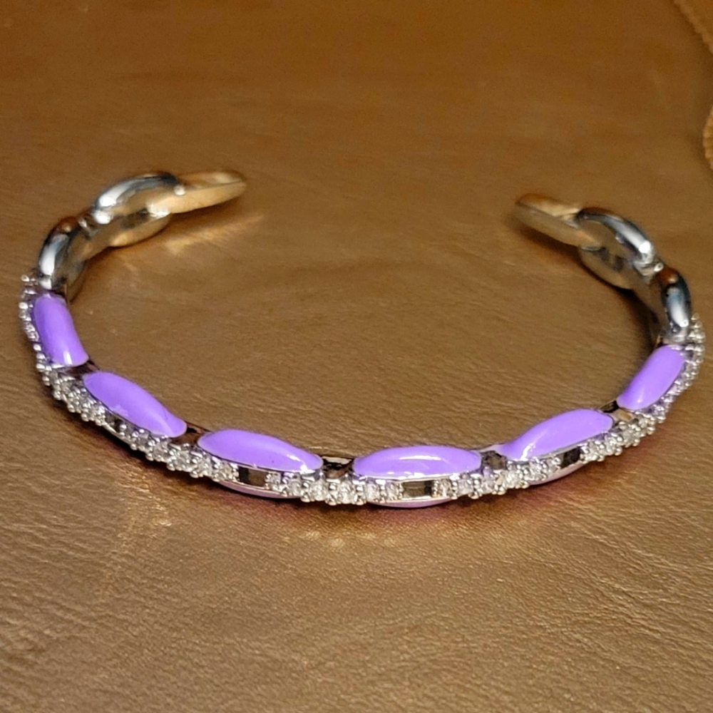 Melania Clara NWT Silver Lilac August Bracelet 7-9" - Picture 5 of 8